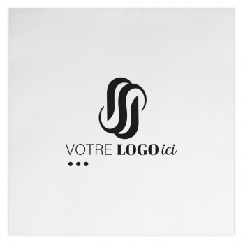 Servilleta de aspecto tisú suave blanca personalizada 40 x 40 - Impresión en 1 ó 2 colores
