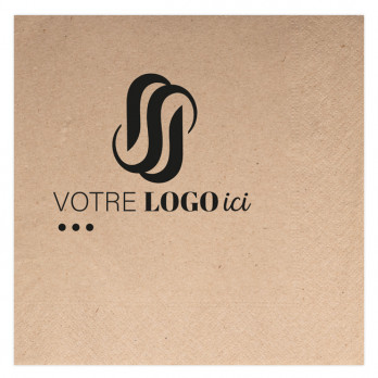 Servilleta personalizada en papel de guata kraft 40 x 40 - 2 pliegues - Impresión en 1 ó 2 colores