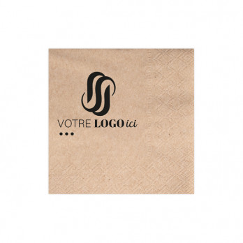 Servilleta personalizada en guata kraft 20 x 20 - 2 pliegues - Impresión en 1 ó 2 colores