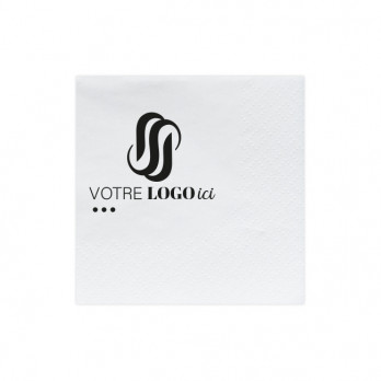 Servilleta de papel blanca personalizada 20 x 20 - 2 pliegues - Impresión en 1 ó 2 colores