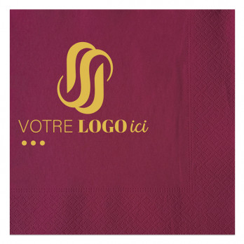 Servilleta de papel aspecto tisú  personalizada en 2 colores a elegir 40 x 40 - 2 pliegues - Impresión en 1 ó 2 colores