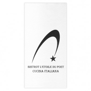 Servilleta doble punto blanca personalizada 30 x 40 - Plegadas en 6 - Impresión en 1 ó 2 colores
