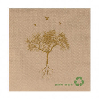 Servilleta personalizada en guata kraft 30 x 30 - 1 pliegue - Impresión en 1 ó 2 colores