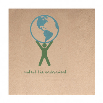 Servilleta personalizada en guata kraft 30 x 30 - 2 pliegues - Impresión en 1 o 2 colores