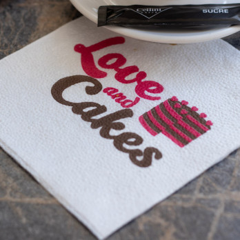 Servilleta de papel blanca personalizada 30 x 30 - 1 pliegue - Impresión en 1 ó 2 colores