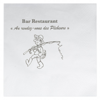 Servilleta de papel blanca personalizada 40 x 40 - 2 pliegues - Impresión en 1 ó 2 colores