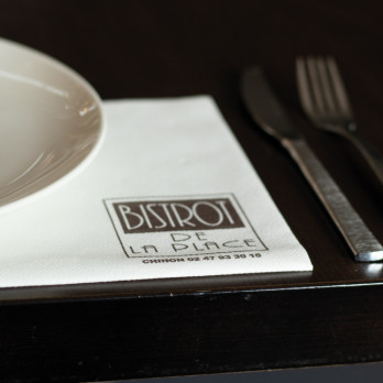 Servilleta de aspecto tisú suave blanca personalizada 40 x 40 - Impresión en 1 ó 2 colores