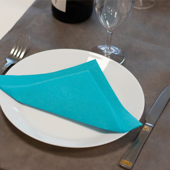 Servilleta de papel punto doble turquesa 40 x 40
