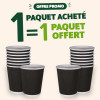 Vaso de cartón de triple pared negro de 12 oz: por cada paquete comprado, te regalamos otro.
